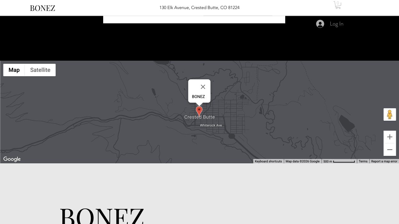 Bonez current website homepage